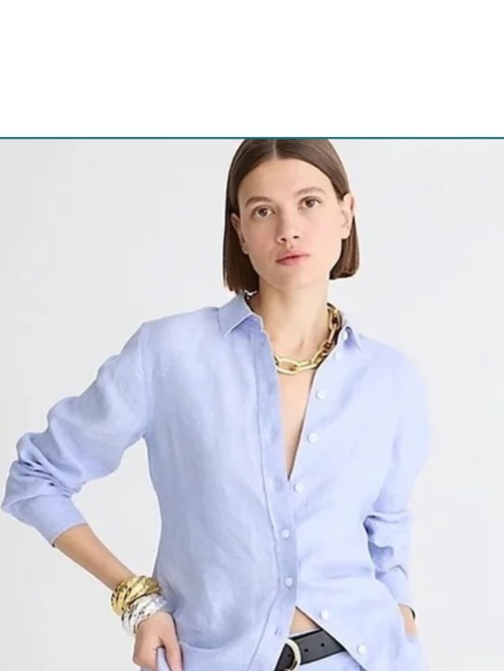 Slim-fit Baird McNutt Irish Linen Shirt Tall 6 NWT French Blue